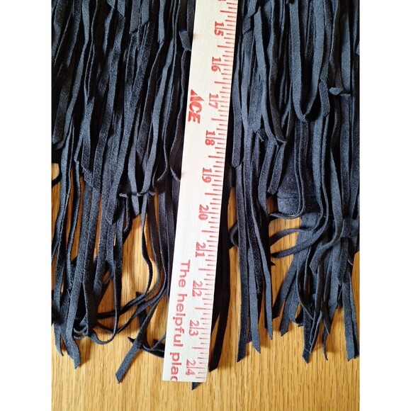 NWT Abercrombie Faux Suede Leather Fringe Vest Hippie Boho Festival Western Larg - Picture 9 of 9